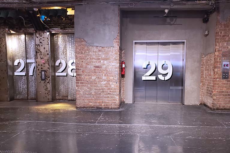 Chelsea Market has 29 elevators uniquely placed throughout the old factory conversion