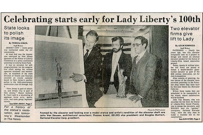Statue of Liberty 1986 newspaper clip